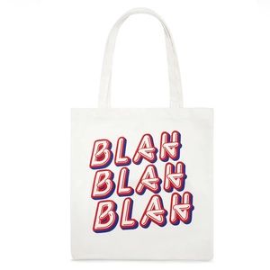 🍎 Blah Blah White Canvas Tote 🍎